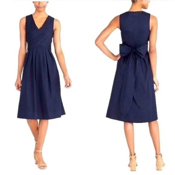J. Crew Dresses & Skirts - J. Crew Navy Faux Wrap Sleeveless Dress